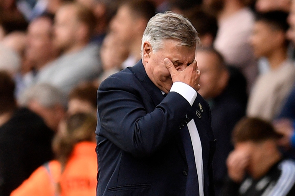 Leeds United's English head coach Sam Allardyce gestures on the touchline during the English Premier League football match between Leeds United and Tottenham Hotspur at Elland Road in Leeds, northern England on May 28, 2023. — AFP pic