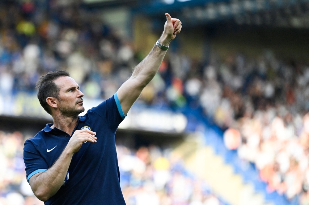 Chelsea's English caretaker manager Frank Lampard celebrates at the end of the English Premier League football match between Chelsea and Newcastle United at Stamford Bridge in London on May 28, 2023. — AFP pic