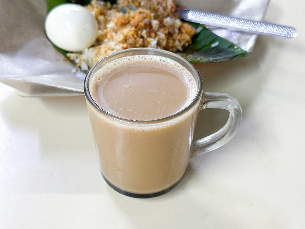 Creamy, rich ‘teh tarik’ is the perfect pairing with the ‘nasi lemak’