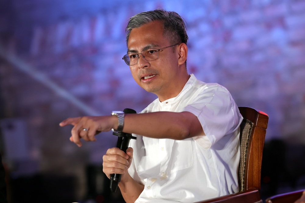 Communications and Digital Minister Fahmi Fadzil during a townhall session with creative industry players in Kuala Lumpur May 29, 2023. ― Bernama pic