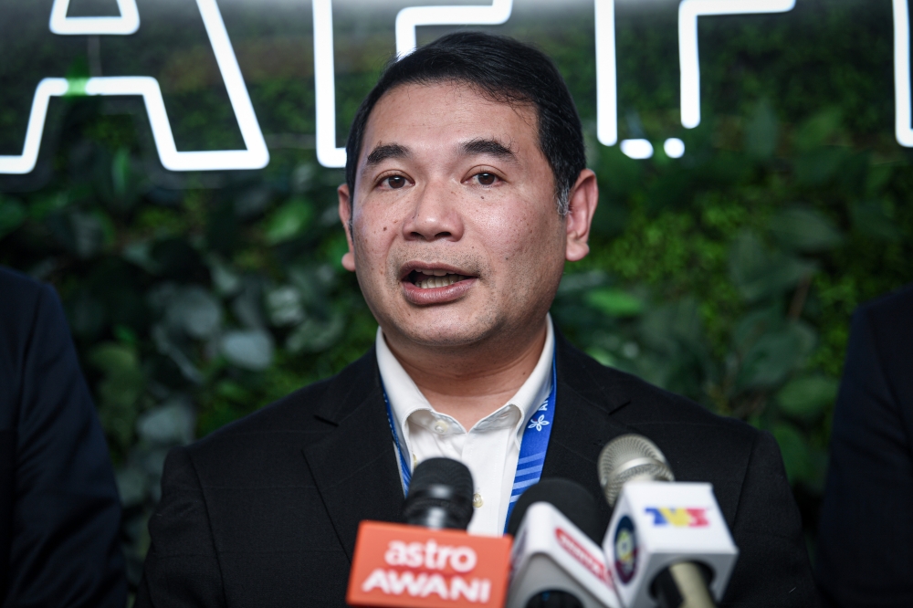 Economy Minister Rafizi Ramli speaks during a press conference at Affin Conference Series 2023 in Kuala Lumpur May 30, 2023. — Bernama pic