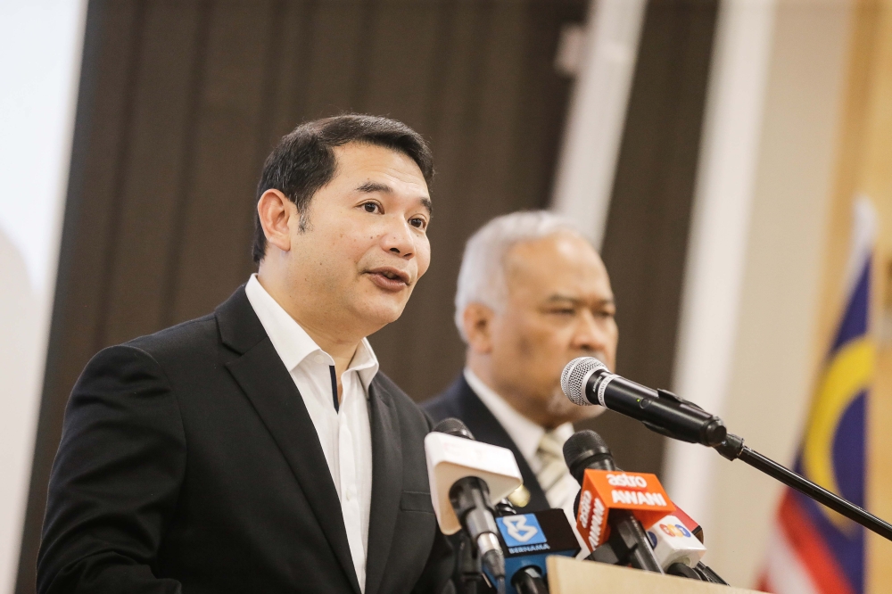 Economy minister Rafizi Ramli speaks during a press conference after the Special Task Force to Facilitate Business (Pemudah) meeting in Putrajaya May 31, 2023. ― Picture by Sayuti Zainudin