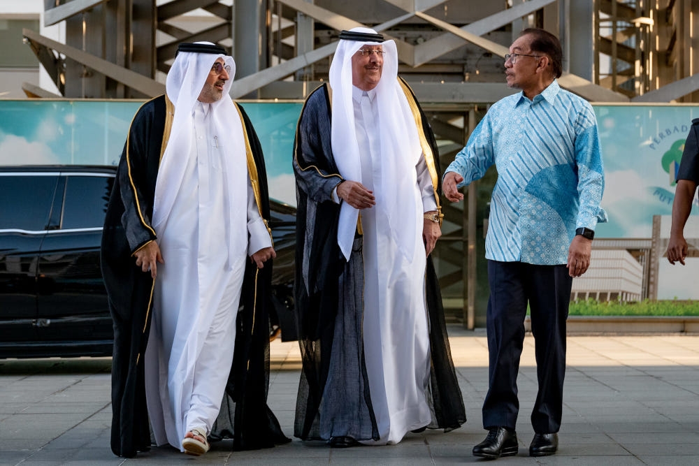 Prime Minister Datuk Seri Anwar Ibrahim receives a courtesy call from Agrico Qatar chairman Ahmed Hussain Al-Khalaf at his office June 1, 2023. — Picture from Facebook/Anwar Ibrahim 