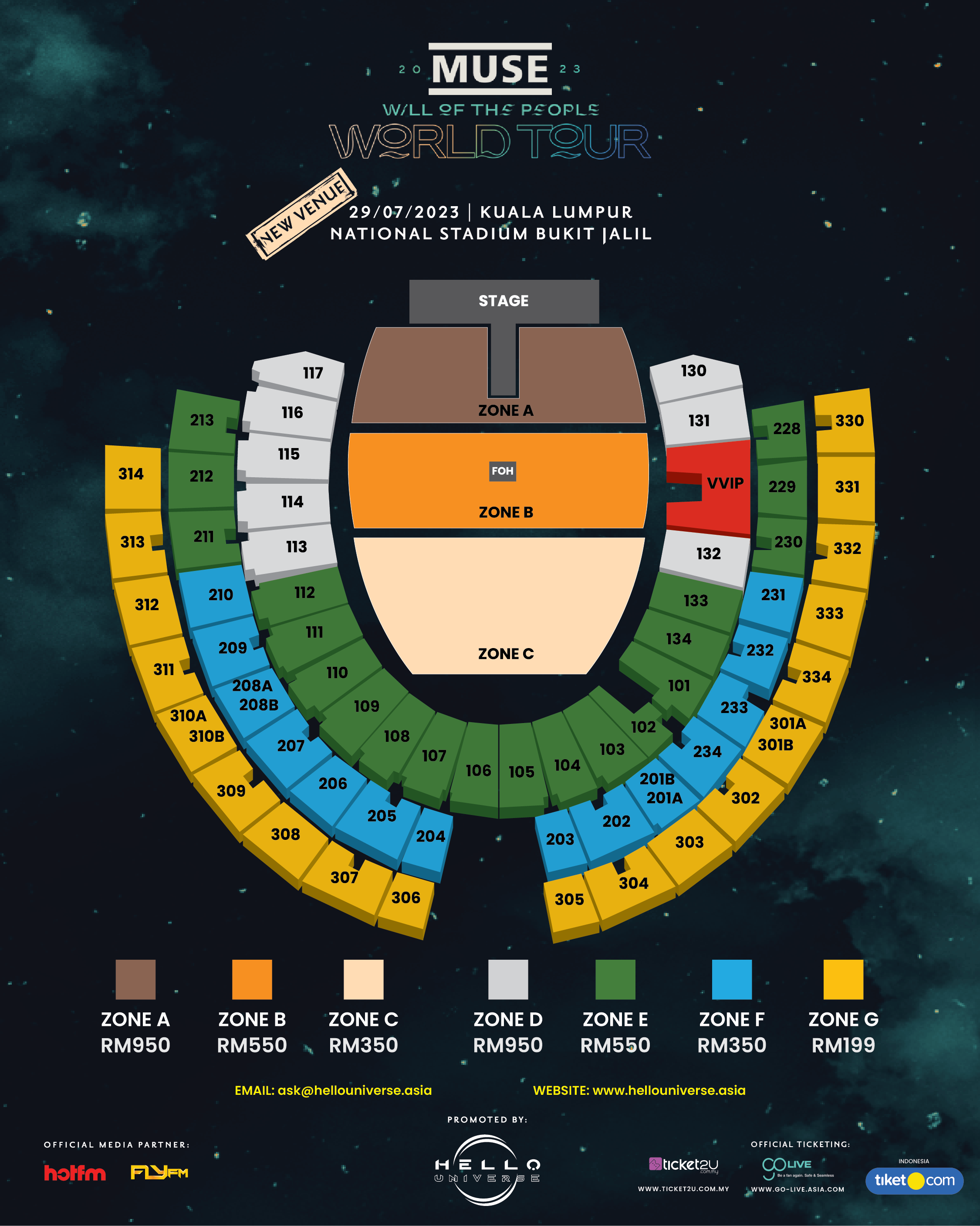  The new seating layout for the upcoming 'Will of the People' concert by Muse. — Picture courtesy of Hello Universe