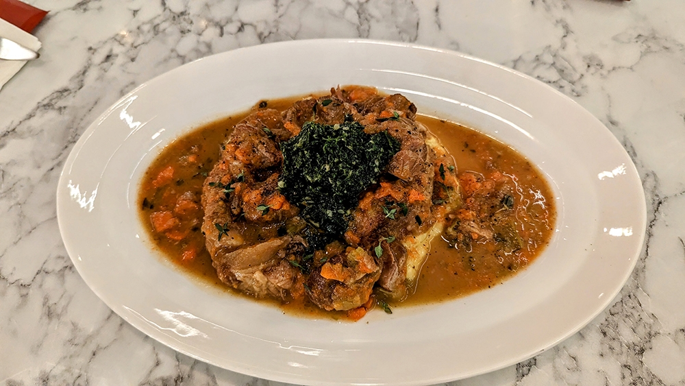 A healthy dollop of gremolata on the TTR Ossobuco keeps you coming back for more.