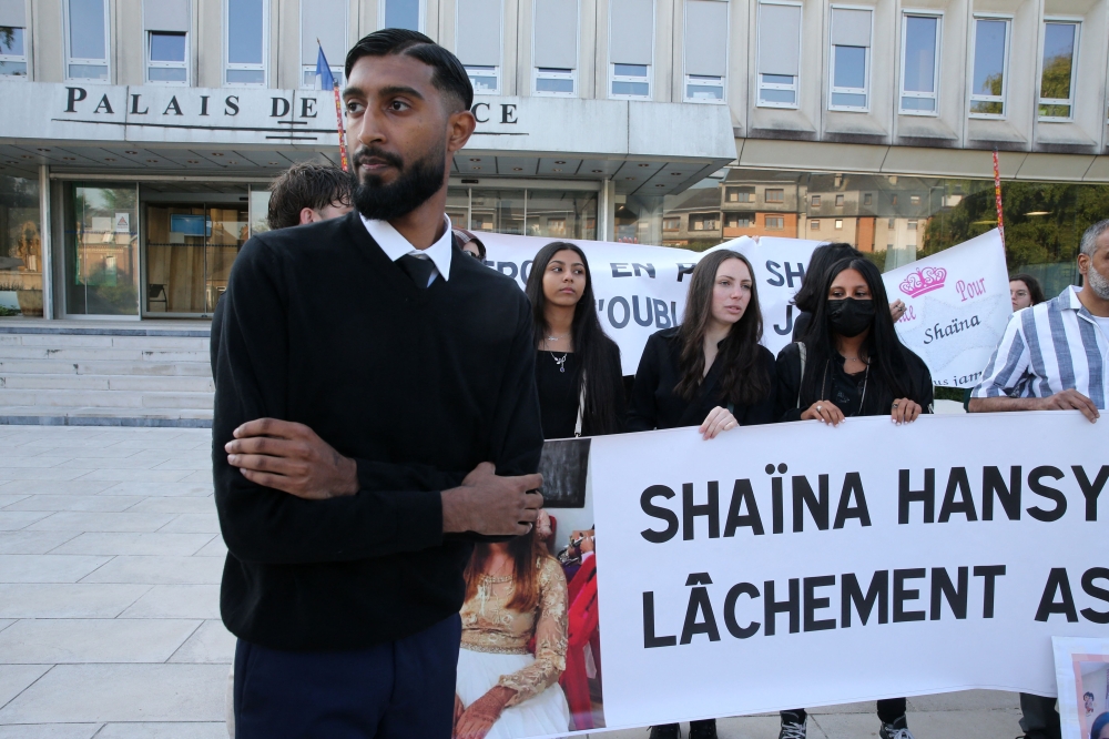 Shaina's elder brother Yasin Hansye arrives for the trial of the alleged murderer of Shaina, accused of murdering and burning alive the 15-year-old girl in 2019, at the Juvenile Assize Court of Beauvais June 5, 2023. — AFP pic