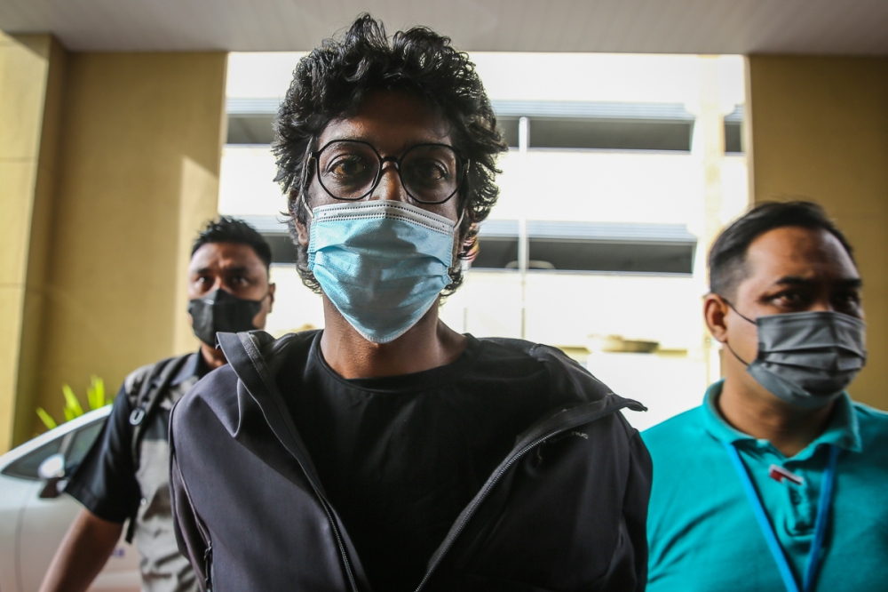 V. Alexander Navin, 39, who pleaded guilty to the charges, was fined RM16,000 by the Sessions Court on two counts of improper use of the network facilities by creating and initiating the transmission of an offensive video on Instagram and YouTube. —  Picture by Yusof Mat Isa