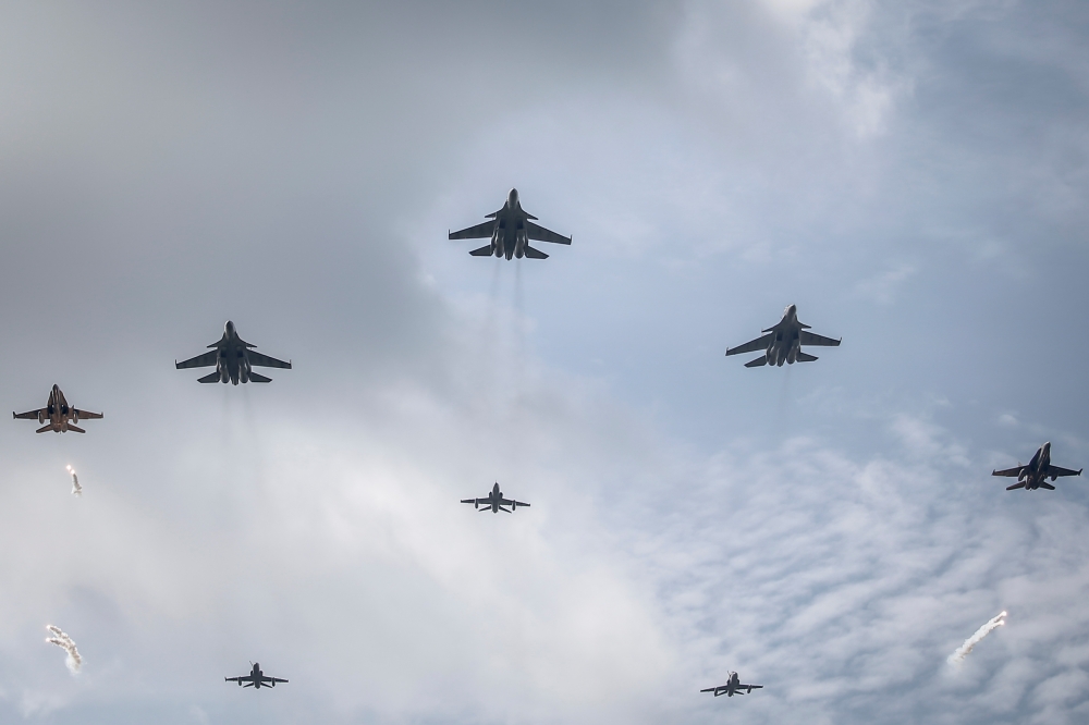 The Royal Malaysian Air Force (RMAF) during the LIMA 2023 launching ceremony at Mahsuri International Exhibition Centre May 23, 2023. — Picture by Hari Anggara