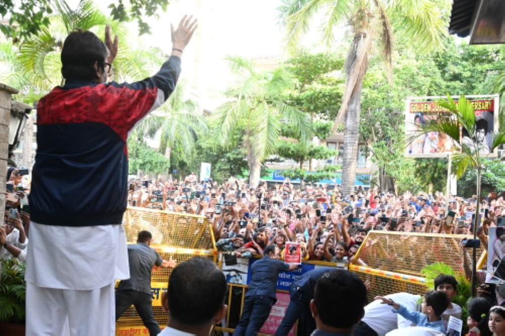 A typical Sunday for Bachchan includes saying hi to a sea of fans outside his house. ―  srbachchan.tumblr.com