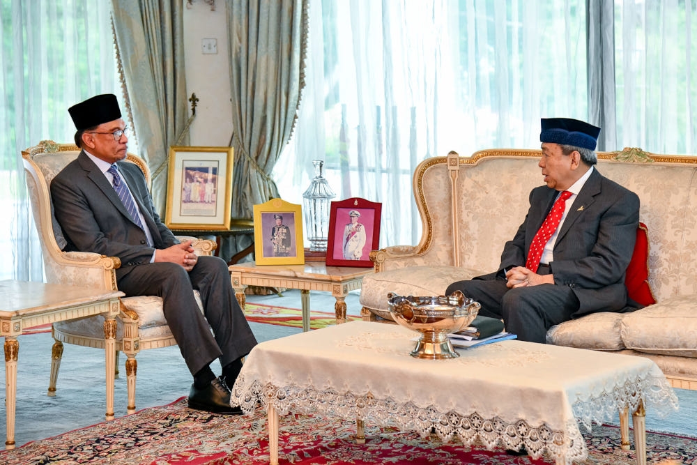 Sultan of Selangor Sultan Sharafuddin Idris Shah with Prime Minister Datuk Seri Anwar Ibrahim, June 7, 2023. — Picture from Facebook/Anwar Ibrahim 