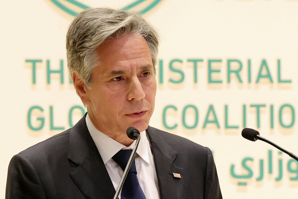 According to a US official, US Secretary of State Antony Blinken will travel to China next week for long-delayed talks aimed at stabilising tense relations. ― Reuters pic