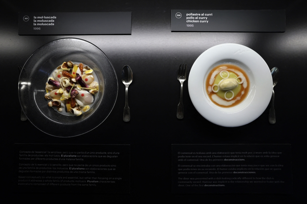 Plastic reproductions of dishes displayed at the former El Bulli restaurant transformed into ‘elBulli1846’ Museum. — AFP pic 