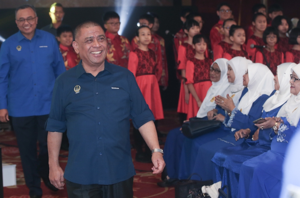 Perak Menteri Besar Datuk Seri Saarani Mohamad at the one-year anniversary of the Perak Sejahtera 2030 plan at Ipoh Convention Centre in Ipoh, Perak, June 15, 2023. — Picture by Farhan Najib