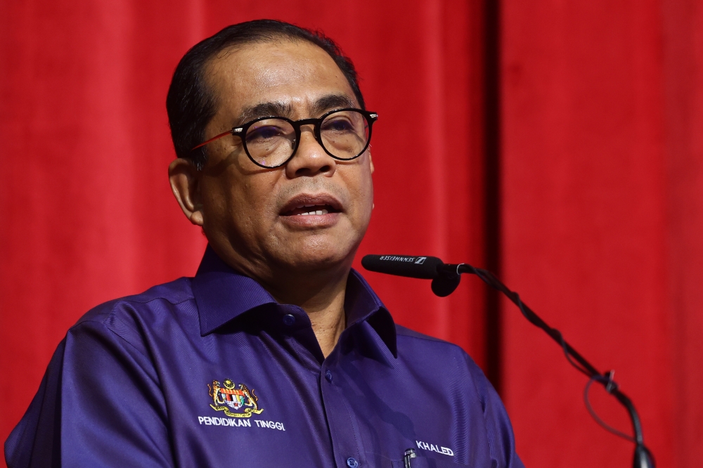 Higher Education Minister Datuk Seri Mohamed Khaled Nordin said he would ask the PTPTN to re-evaluate the type or amount of loan that will be levied when the hybrid learning system and flexible schedule are introduced. — Bernama pic