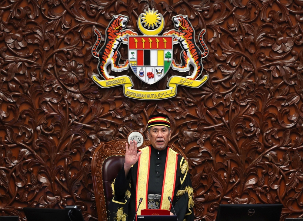 Dewan Negara president Tan Sri Wan Junaidi Tuanku Jaafar at the Parliament building in Kuala Lumpur June 19, 2023. — Bernama pic