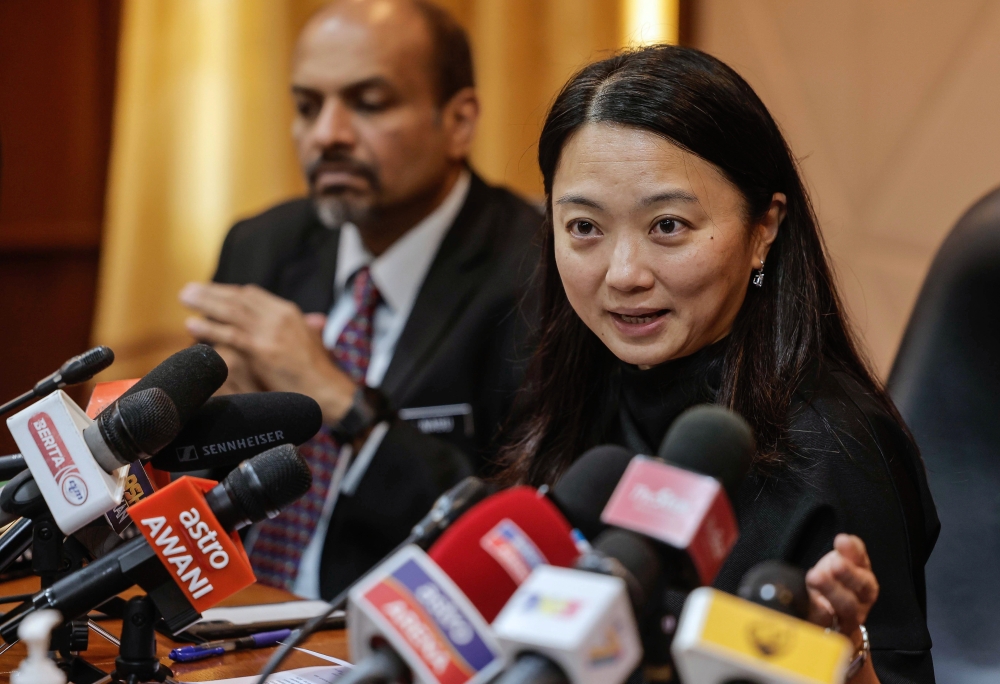Youth and Sports Minister Hannah Yeoh during a press conference after chairing the Road to Gold Committee Meeting at the National Sports Council, Bukit Jalil, June 19, 2023. — Bernama pic 