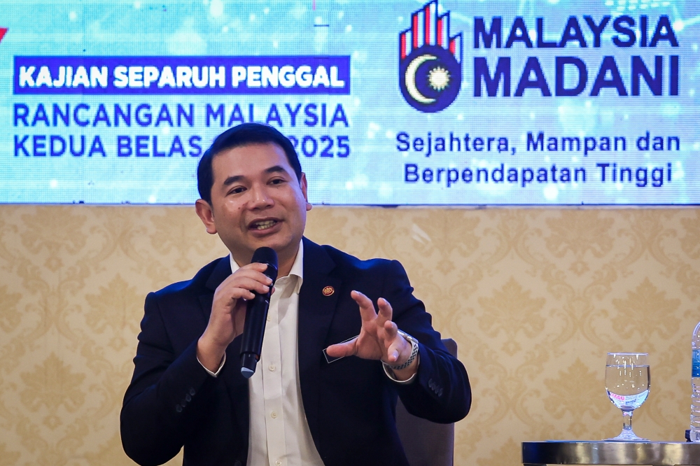 Economy Minister Rafizi Ramli speaks during the ministry’s engagement session with the Federal Territories Department in Putrajaya, June 20, 2023.— Bernama pic   