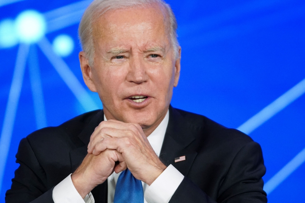 US President Joe Biden speaks about his administration's commitment to seizing the opportunities and managing the risks of Artificial Intelligence, in San Francisco, California June 21, 2023. ― Reuters pic