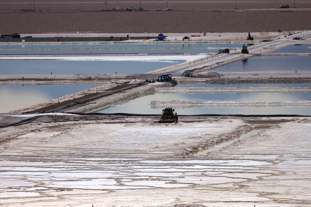 A general view shows the brine pools of Albemarle Chile lithium plant placed on the Atacama salt flat, Chile, May 4, 2023. — Reuters pic