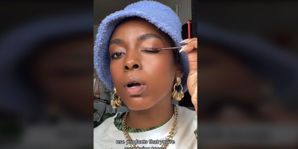 TikTok user @EhlieLuna made a name for herself with a viral tutorial explaining how to use one lipstick to create a complete beauty look. — Picture courtesy of ehlieluna / TikTok via ETX Studio