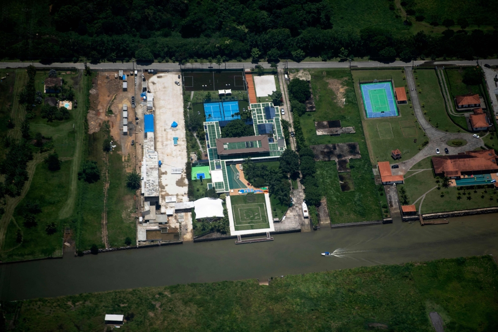Aerial view of the luxury beachside mansion of Brazilian footballer Neymar in Mangaratiba, near Rio de Janeiro, taken on December 30, 2020. — AFP pic