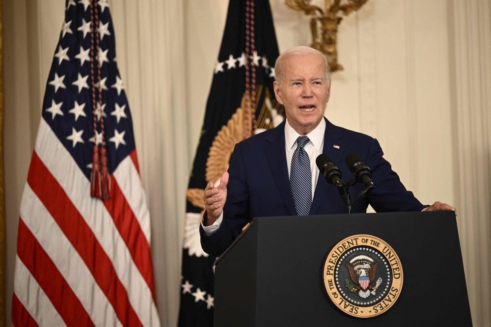 President Joe Biden is making a big bet on the US economy powering him to re-election next year with the unveiling of a ‘Bidenomics’ pitch to voters this week. — AFP pic