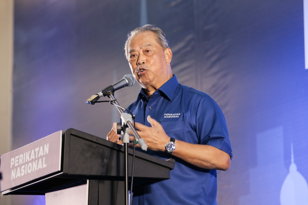 PN chairman Tan Sri Muhyiddin Yassin says the coalition is prepared to form the next governments in the six states for the coming elections, following the allocation of administrative posts that will be shared among its component parties. ― Picture by Ahmad Zamzahuri