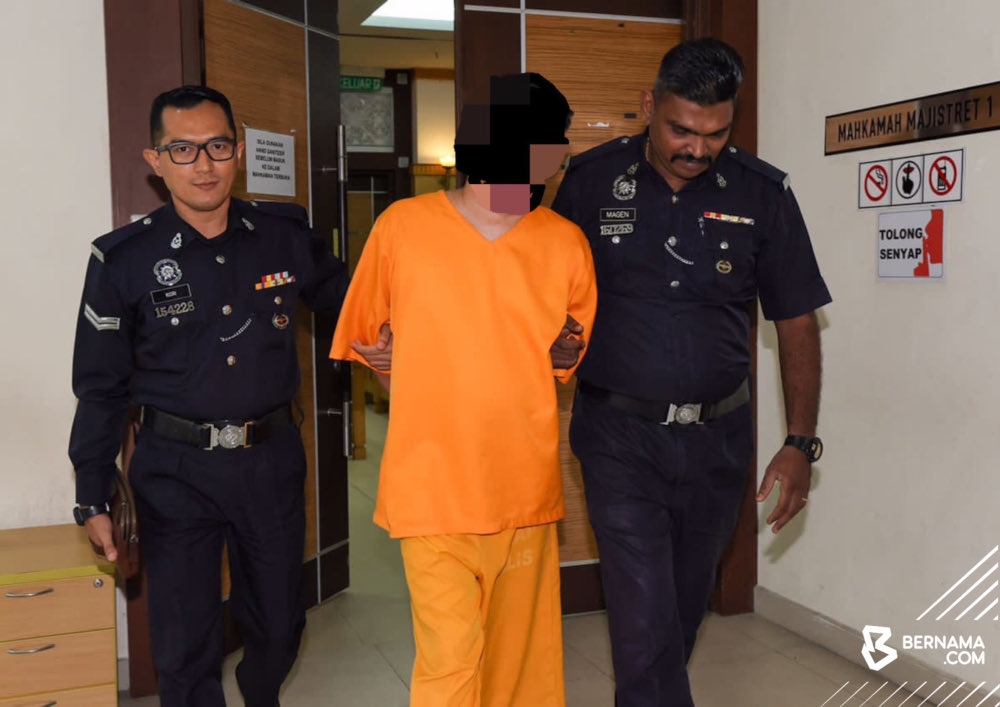 Lim Seng Chai, 47, was alleged to have murdered his mother, Tan Choo Gek, 73, between 7pm and 8.20pm on June 18. — Picture from Twitter/Bernama 