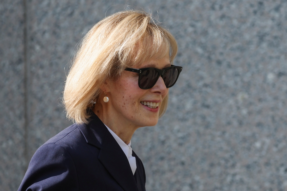 E. Jean Carroll, former U.S. President Donald Trump rape accuser, walks at Manhattan Federal Court following a civil case, in New York City, April 26, 2023. — Reuters pic