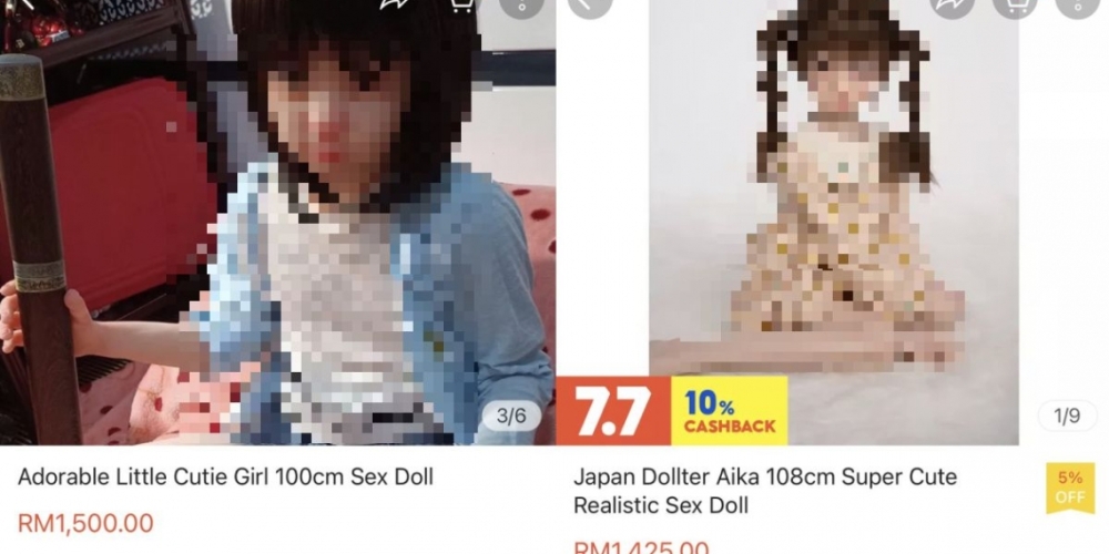 It has been discovered recently that Shopee Malaysia has allowed listings of controversial items such as child-like sex dolls which are selling for more than RM1,300 each. ― SoyaCincau pic