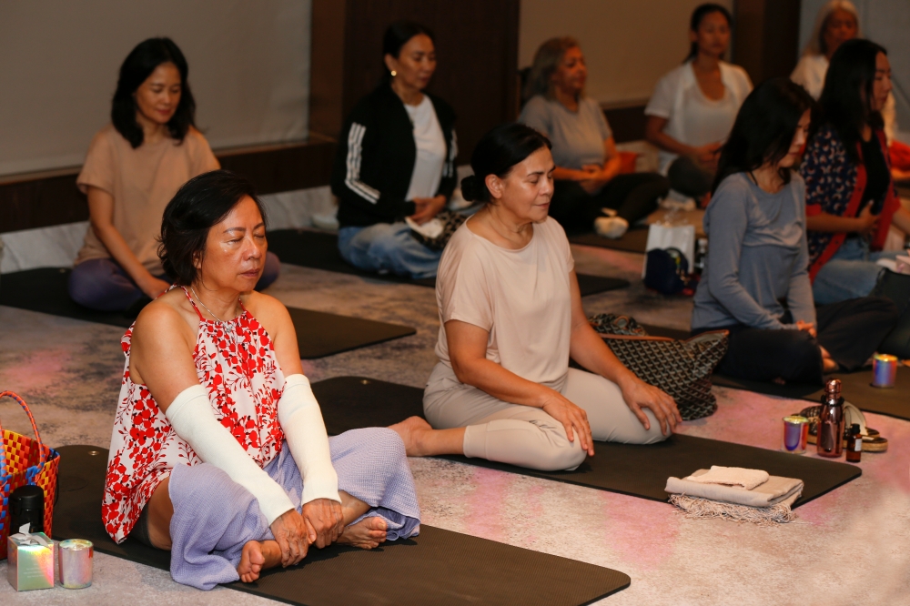 Participants focused on a series of gentle hums in different pitches and frequencies produced from brass and crystal bowls. — Picture courtesy of 3Rituals