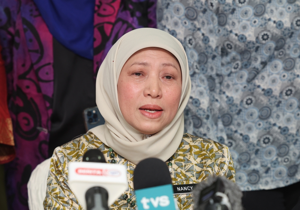 Women, Family and Community Development Minister Datuk Seri Nancy Shukri said Home Minister Datuk Seri Saifuddin Nasution Ismail told her about the matter this morning. — Bernama pic