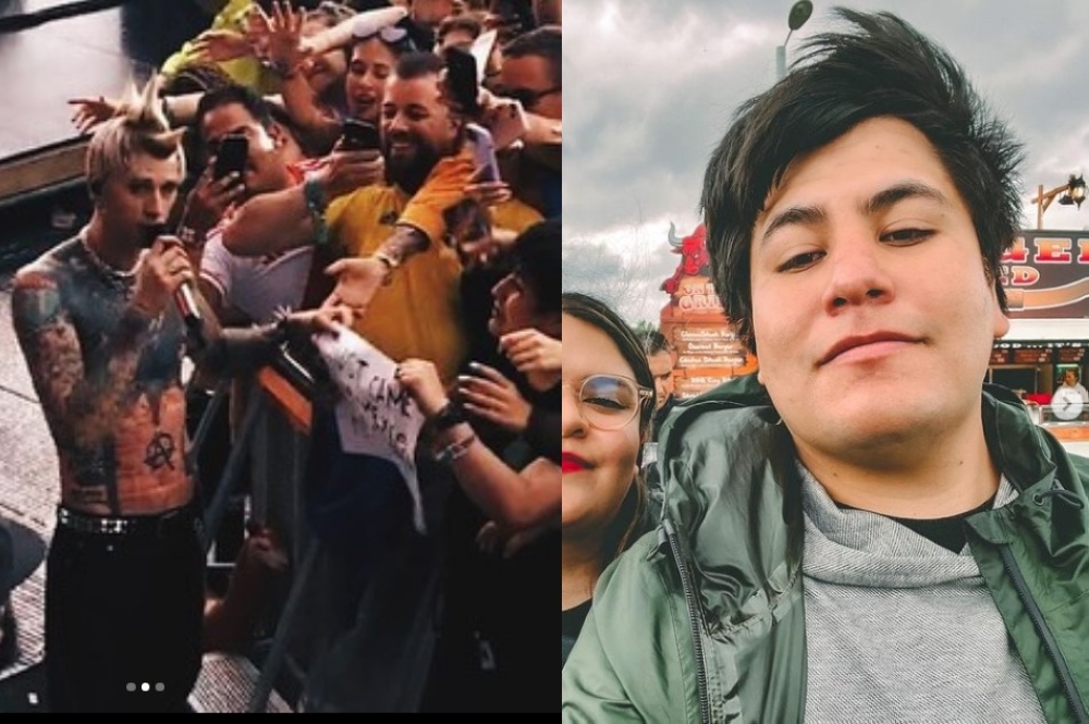 Cid de la Paz (right in black) holding up his sign with Kelly shortly before receiving the now viral right hook. — Picture via Instagram/nowheremvrk 