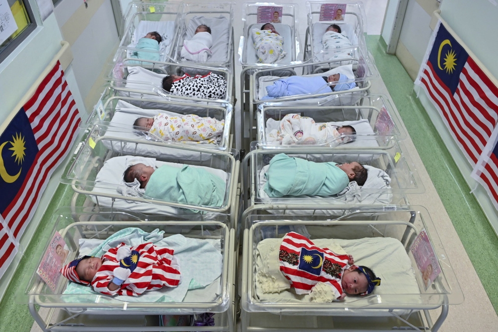 Merdeka babies born on August 31, 2022 are pictured at Hospital Sultanah Nur Zahirah in Kuala Terengganu. — Bernama pic