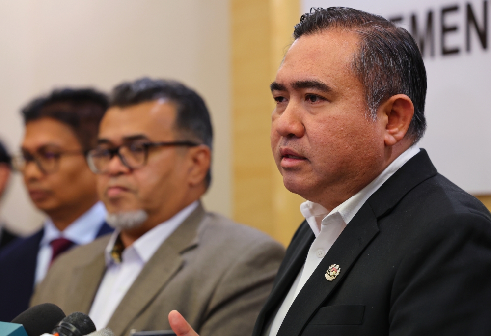 Transport Minister Anthony Loke at a media conference in Putrajaya, July 12, 2023. — Bernama pic 