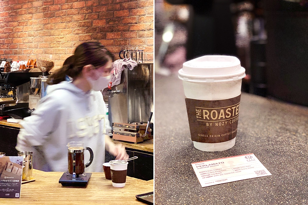 Walaupun pada hari yang sibuk, barista di Nozy Coffee di Shibuya memastikan setiap cawan dihidangkan dengan berhati-hati.