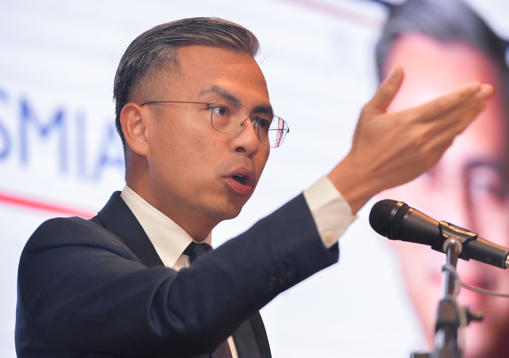 Communications and Digital Minister Fahmi Fadzil speaks after officiating the first Global Conference of Communication, Culture and Contemporary Media in Bangi July 13, 2023. ― Picture by Miera Zulyana