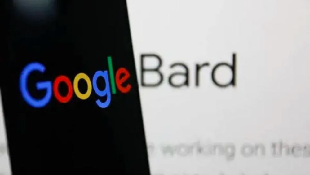Google logo displayed on a phone screen and Bard sign on Google website displayed on a screen are seen in this illustration photo taken in Krakow, Poland on February 6, 2023 — AFP pic