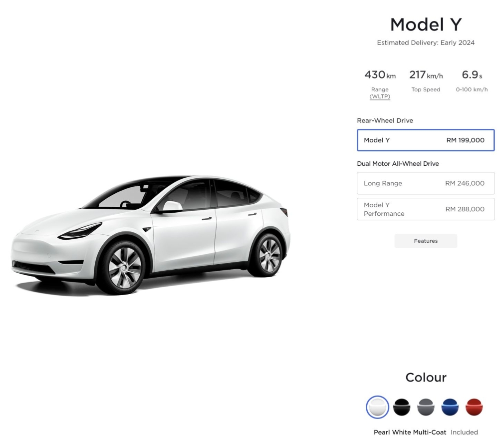 Tesla Model Y 在马来西亚的正式售价为 RM199,000 起。 现已开放预订（视频）