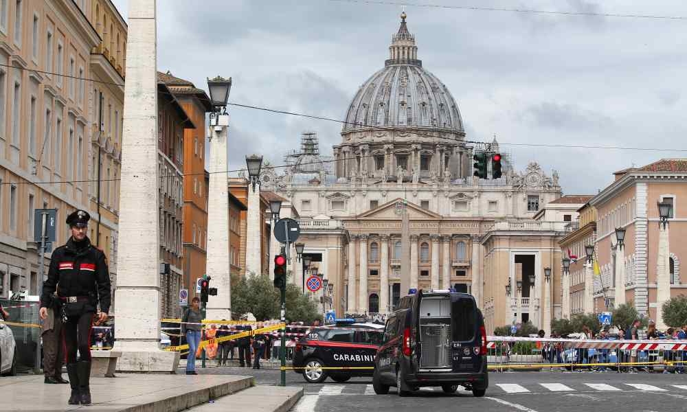 File photo of Italian police officers patrolling the road leading to the Vatican in Rome, Italy, May 23, 2018. —Reuters pic