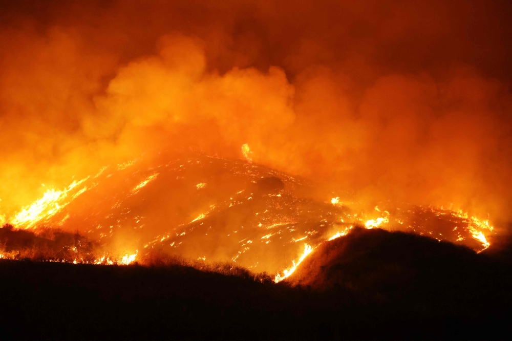 Wildfire in Moreno Valley, Riverside County, California. — AFP pic