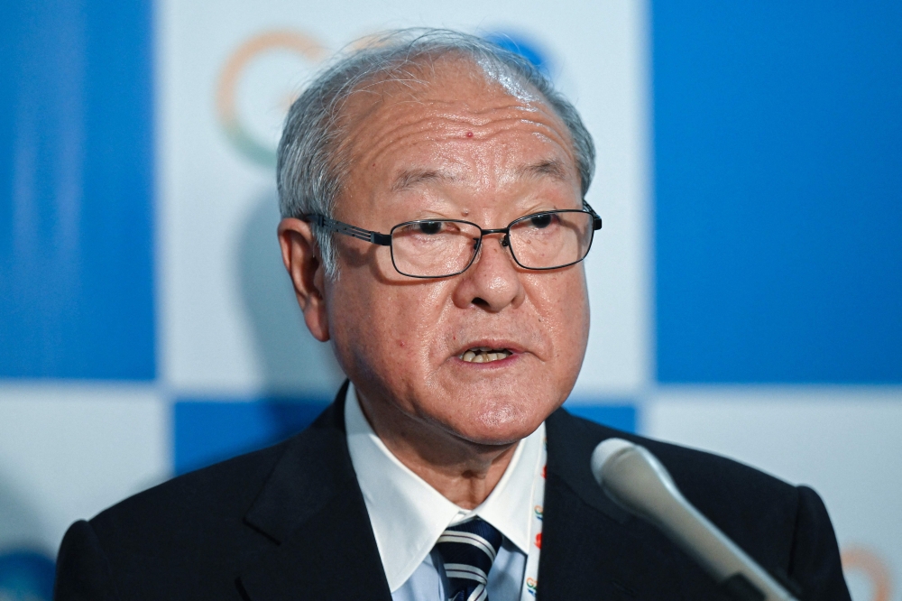 Japanese Finance Minister Shunichi Suzuki addresses media ahead of the G20 Finance Ministers, Central Bank Governors (FMCBG) and Finance & Central Bank Deputies (FCBD) meetings, at the Mahatma Mandir in Gandhinagar July 16, 2023. — AFP pic