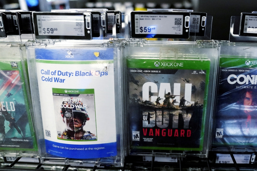 Activision games ‘Call of Duty’ are pictured in a store in the Manhattan borough of New York City, New York January 18, 2022. — Reuters pic