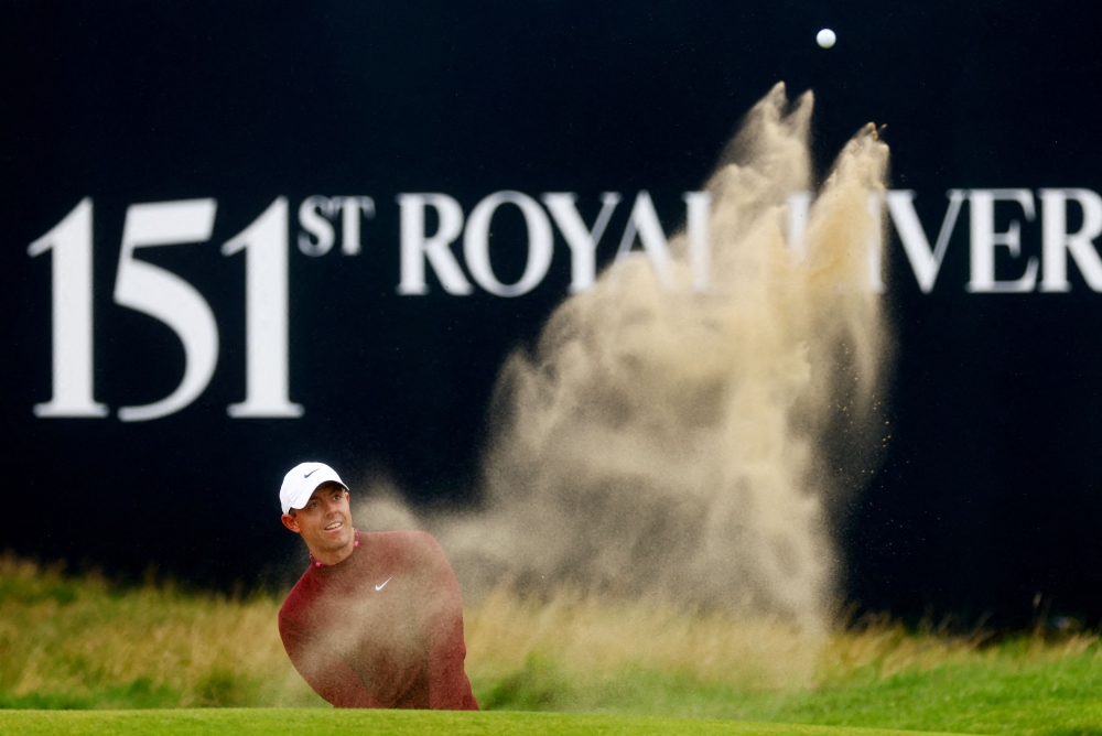Northern Ireland’s Rory McIlroy in action during a practice round at Royal Liverpool, Hoylake, Britain, July 18, 2023. — Reuters pic 
