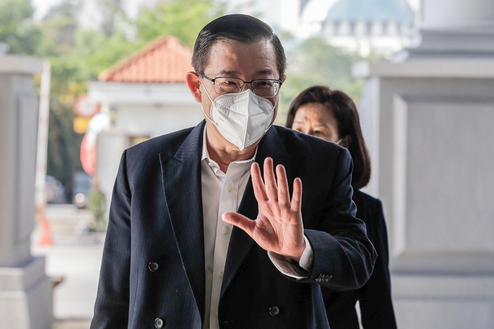 Former director of Consortium Zenith Construction Sdn Bhd Ibrahim Sahari told the Sessions Court today that the alleged RM2 million given to Lim Guan Eng (pic) was for a businessman said to be a close friend of then prime minister Datuk Seri Najib Razak as an intermediary to secure future projects for the company. — Picture by Sayuti Zainudin