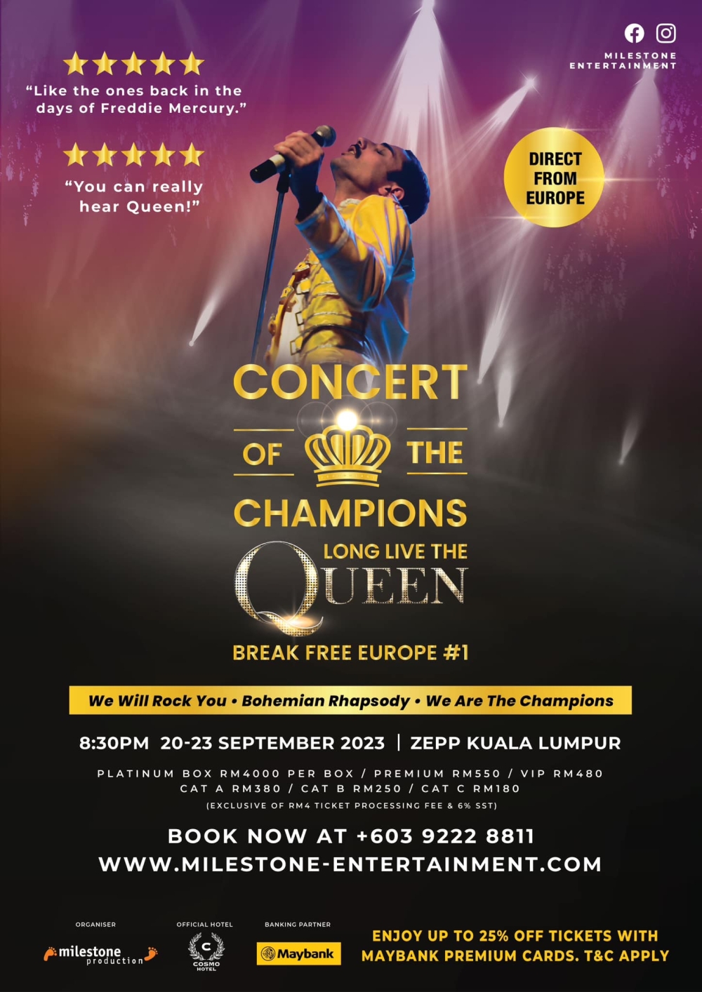 Break Free's Concert of The Champions — Long Live The Queen. — Picture courtesy of Milestone Production Sdn Bhd
