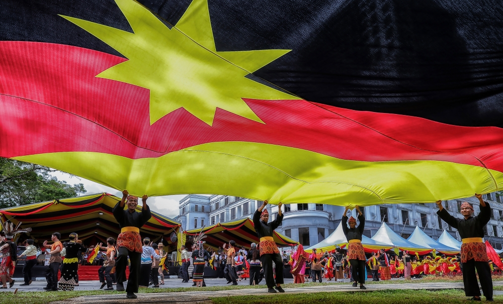 Participants at the Sarawak Day 2023 celebration held at Padang Merdeka, Kuching July 22, 2023. — Bernama pic