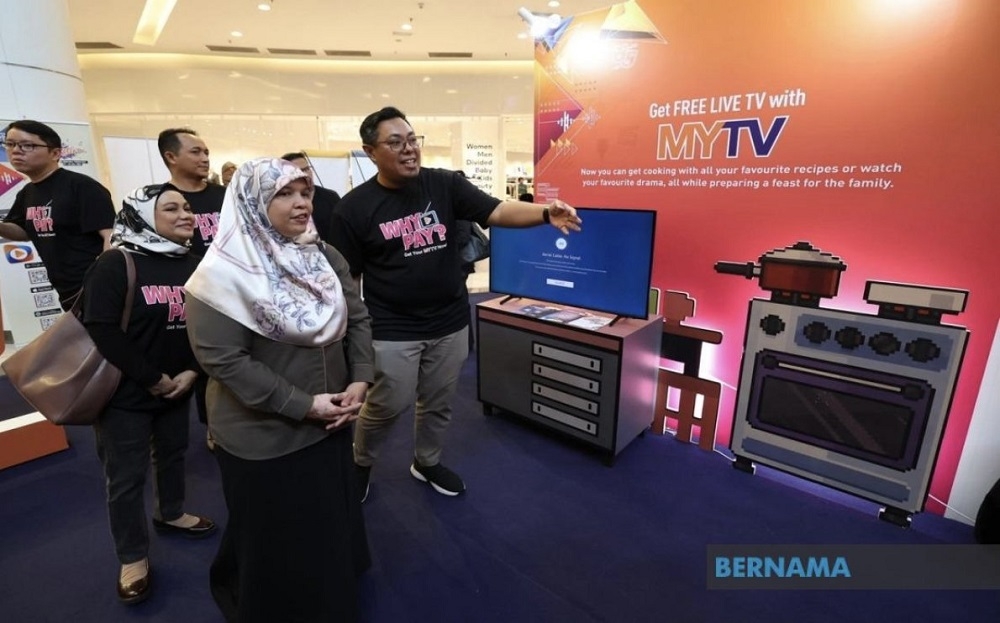 MYTV aims to collaborate more with local and international content providers, broadcasters and producers by offering content and commercial space through its ‘MYTV Mana-Mana’ app. — Picture via Twitter/Bernama