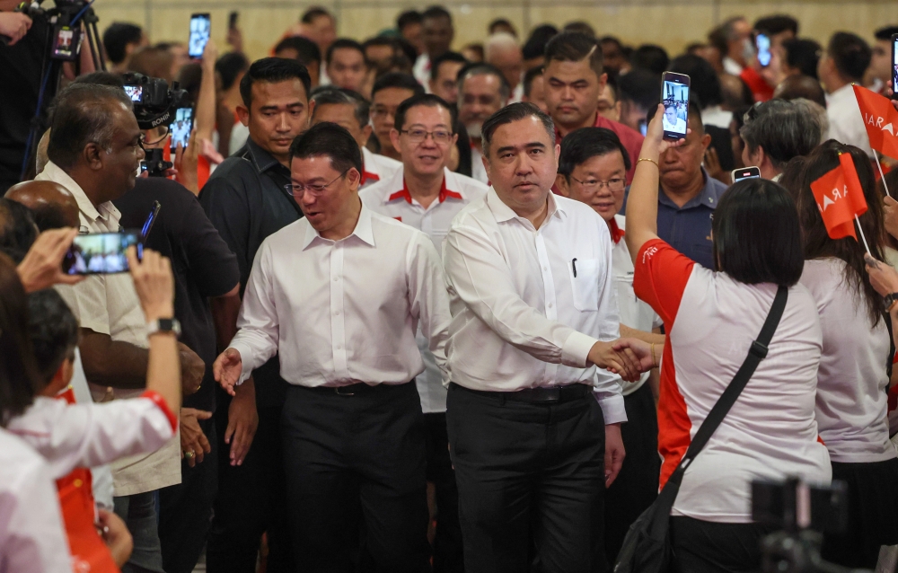 DAP secretary-general Anthony Loke arrives for the announcement of the DAP candidates list for Penang, July 25, 2023. — Bernama pic 