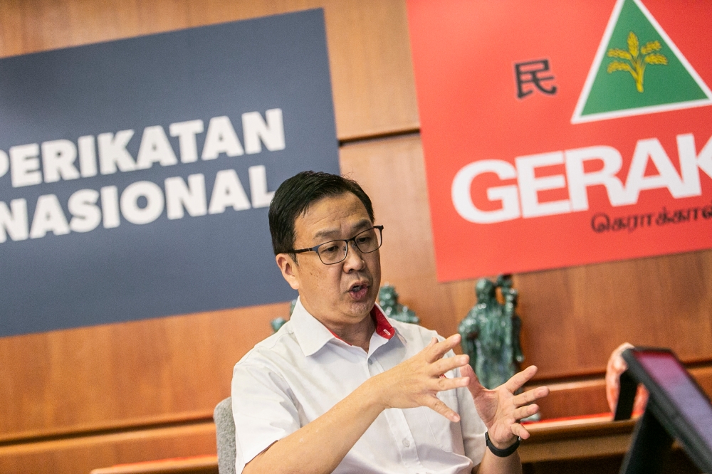Gerakan president Datuk Dominic Lau Hoe Chai is expected to be fielded in the Bayan Lepas seat in the upcoming state elections in Penang. — Picture by Hari Anggara